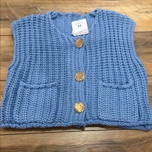 Chunky baby blue crop sweater
